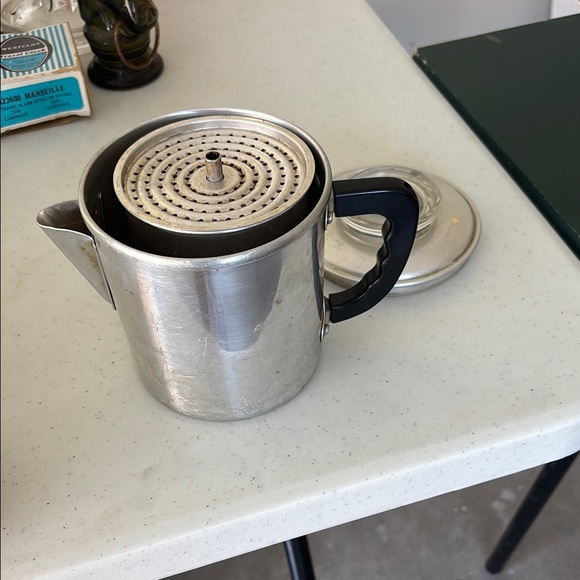 Vintage Silver Coffee Percolator with Black Grip - Picture 2 of 3